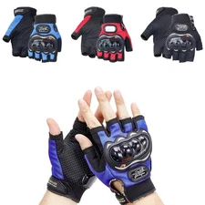 Half Finger Short Summer Perforated Glove for Women Men Fingerless Driving Glove