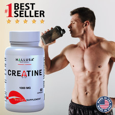 Creatine Monohydrate 1000 mg - Bodybuild, Muscle Growth & Recovery - 60 Capsules