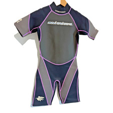 Maui Sons titanium black Gray Wetsuit Size 12 Juniors Short version Zip