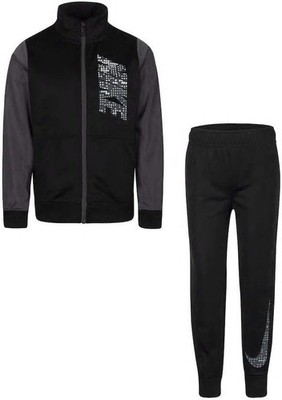 Nike Baby Boy 2 Piece Jogging Set Tracksuit  Black, Gray & White Size 18M NWT