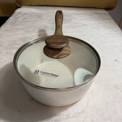Masterclass 2.4qt- 8 In Saucepan Glass Lid Healthy Options Small Pot Ceramic