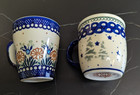 POLISH POTTERY 9oz BLUE FLORAL & 10 oz CHRISTMAS TREE MUGS New (365/5) — photo 5