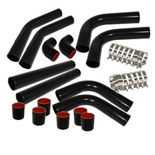 2.5" Aluminum Turbo Intercooler Piping Kits+Clamp+Coupler Black