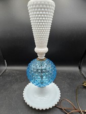 Vintage Milk Glass H Blue Glass Hobnail Mid-C...