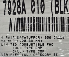 Belden 7928A 24/4P CAT5e DataTuff Bonded Pair FEP/FEP Cable 150C FHC 25/50 /25ft