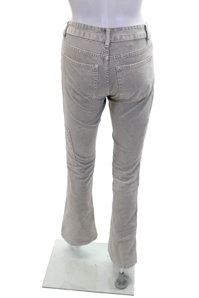 Zara Women's Gray Cotton Mid-Rise Straight Leg Jeans Size 0 image 3