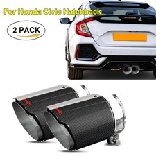 Carbon Fiber Muffler Exhaust Tail Pipe For Honda Civic Hatchback 2016-2021 Pair Carbon Fiber Muffler Exhaust Tail Pipe For Honda Civic Hatchback 2016-2021 Pair