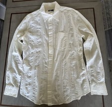 Dolce&Gabbana Men's White Cotton Dress Shirt Size 46 Collared Button Long Sleeve