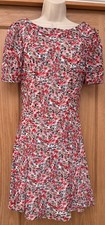Autonomy New Women’s Red Floral Summer Fit & Flare Lined Ditsy Mini Dress  10