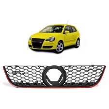 Kühlergrill Frontgrill mit rotem Streifen für VW Polo 9N2 Facelift Bj. 2005–2009