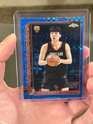 2025-26 Topps Chrome Basketball #266 Yang Hansen RC Rookie BLUE X-Fractor