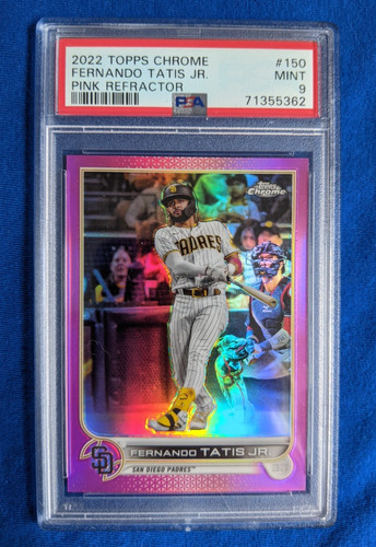 2022 Topps Chrome PSA 9 Fernando Tatis Jr Pink Refractor #150 Padres