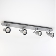 4 Light Adjustable Spotlight Bar Lamp Grey & Chrome Erica - Ex Display Boxed