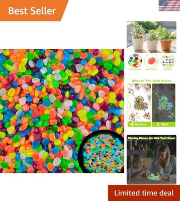 Enchanting 500pc Glow Pebbles - Multi-Shape Luminous Stones for Pathways & Tanks