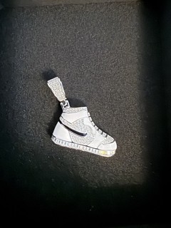 Air Foce 1 Jordan 925 Silver & Moissanite White Shoe Charm Pendant