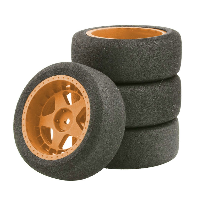 4Pcs RC Foam Tires&Wheel Rims 12mm Hex Tyres For HSP HPI 1/10 On-road Racing Car