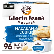 Gloria Jean's Macadamia Cookie Keurig Single-Serve K-Cup 24 Count (Pack of 4) 