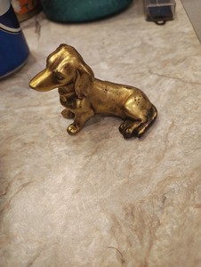 Jennings Brothers JB Metal Dachshund Figurine  Rare Weiner Dog 