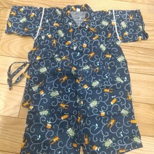 Jinbei Stag Beetle Pattern Kids Cotton Yukata Navy 100cm Japan