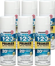 Zinsser 272479-6PK Bulls Eye 1-2-3 Plus Spray Primer, 13 oz, White, 6 Pack