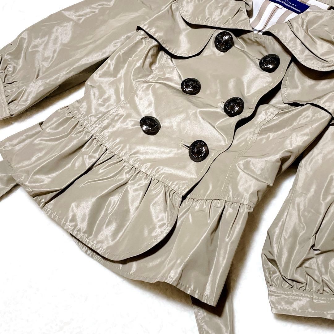 Burberry Blue Label Short Trench Coat Women's Beige Nova Check S US 4 17in (45cm thumbnail 6