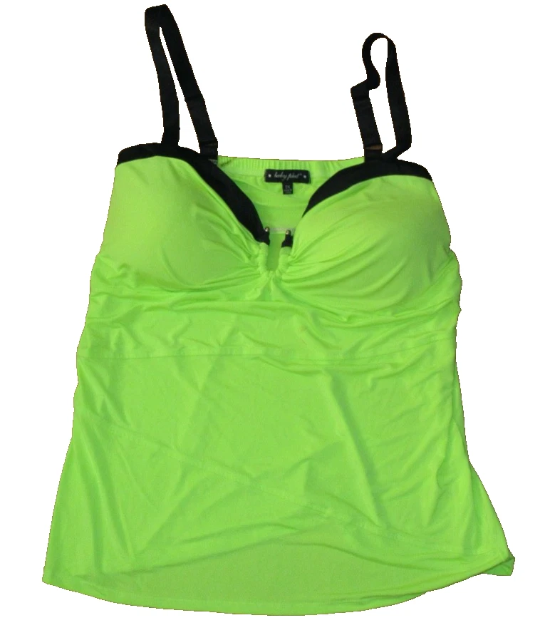 Traje de baño Baby Phat 2X amarillo brillante/negro correas ajustables nuevo con etiquetas Tankini Top $59 Foto 3 de 4