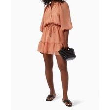 REVOLVE MINKPINK Women's Nerang Mini Dress Semi Sheer Terracotta Size Small