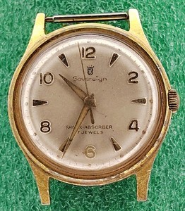 Vtg Sovereign Shock Protected Waterproof Stainless Steel Gold Tone Swiss Watch sovereign8829401_960.webp main image 4