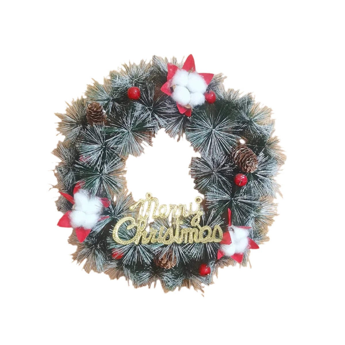 NNEOBA Artificial Pine Needle Christmas Wreath Wall Decor for Holiday Season
