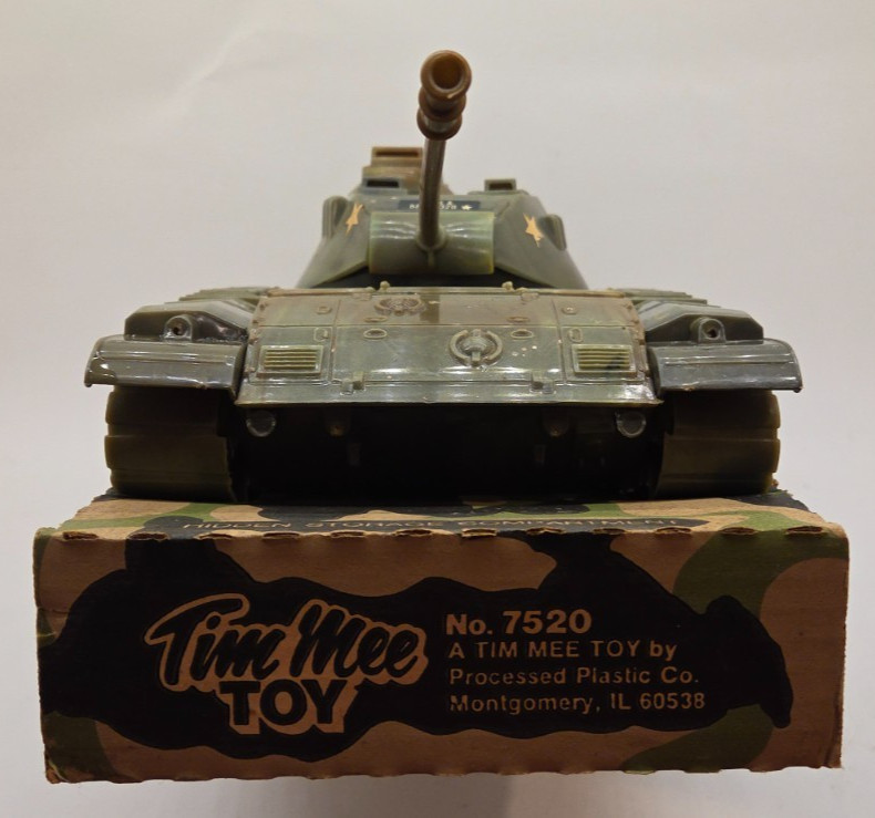 Vintage Tim Mee Toy No. 7520 M60 Tank Includes 8 Soldiers Original