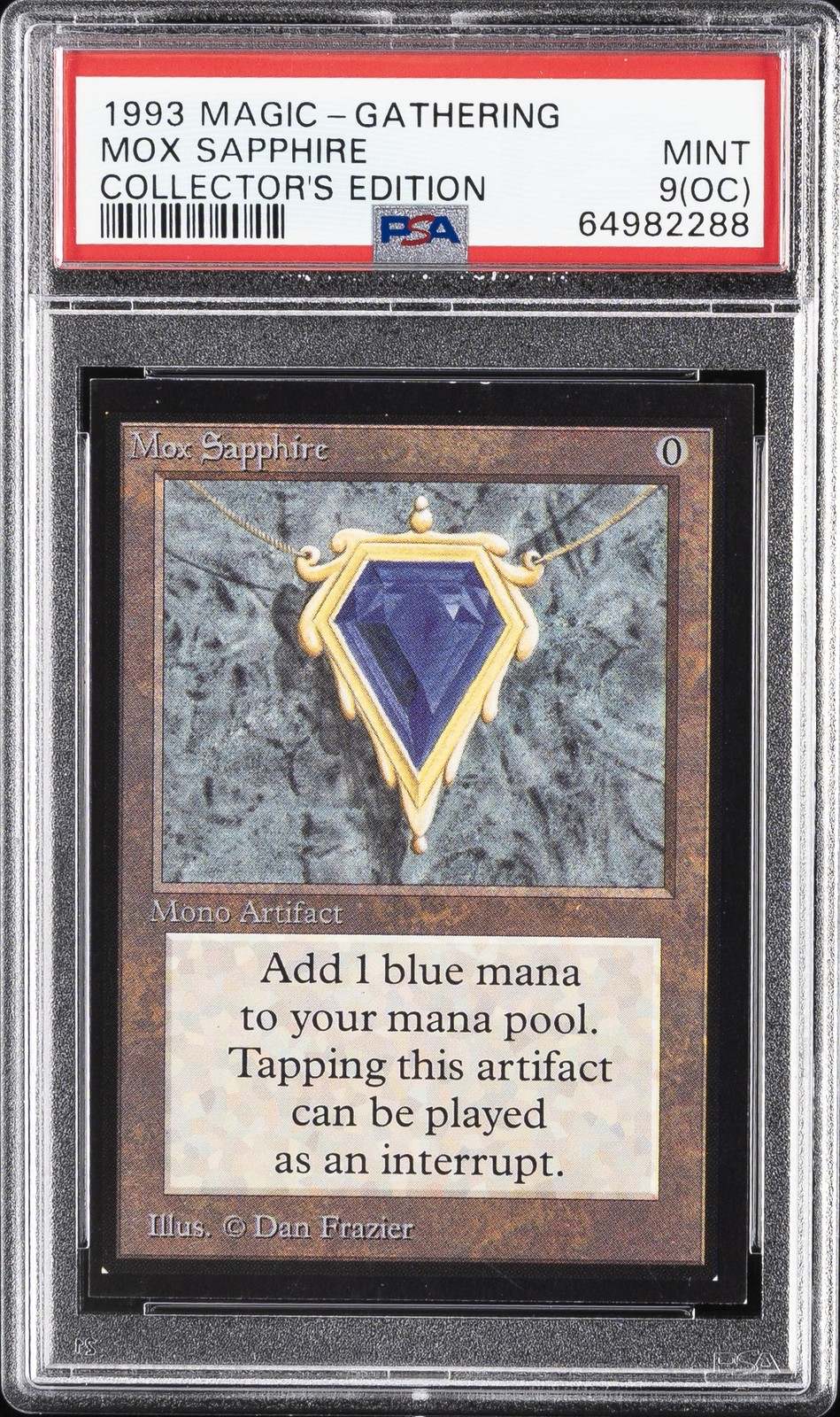 1993 MTG COLLECTORS' EDITION MOX SAPPHIRE PSA 9 OC
