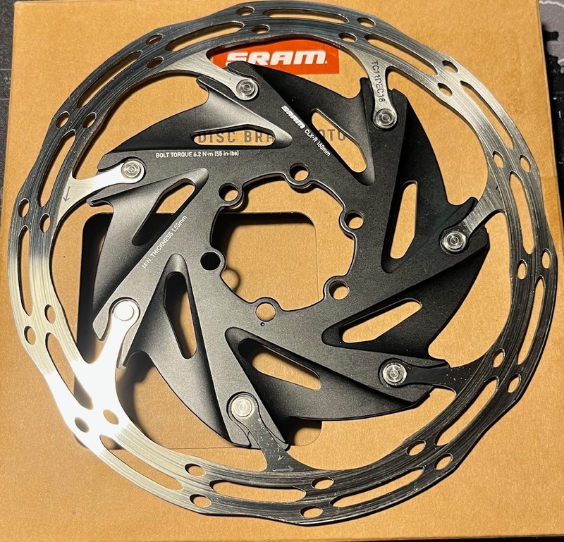 SRAM Centerline X CLX-R 160mm Disc Brake Rotor Used 6-bolt W/Centrelock Adapter