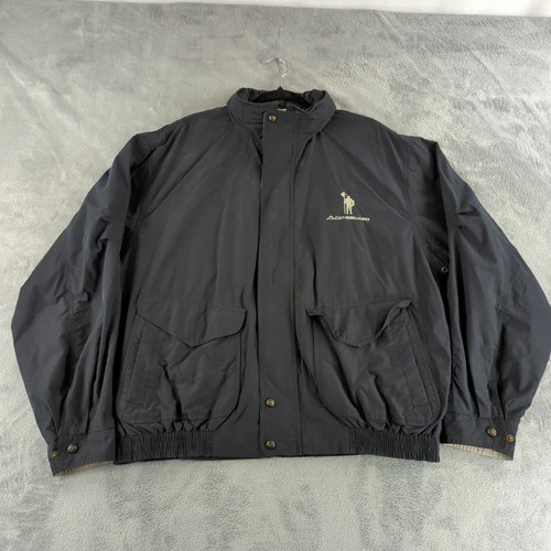 VTG Cutter & Buck Jacket Mens Large Black Full Zip Hooded Golf Course Logo - Picture 2 of 10