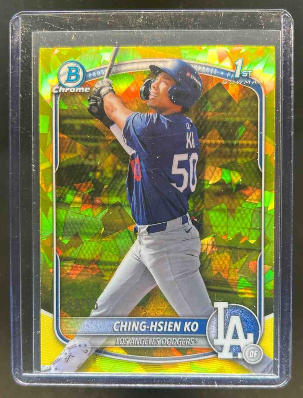 2025 Bowman Chrome Sapphire Ching-Hsien Ko Yellow Refractor 1st #15/75