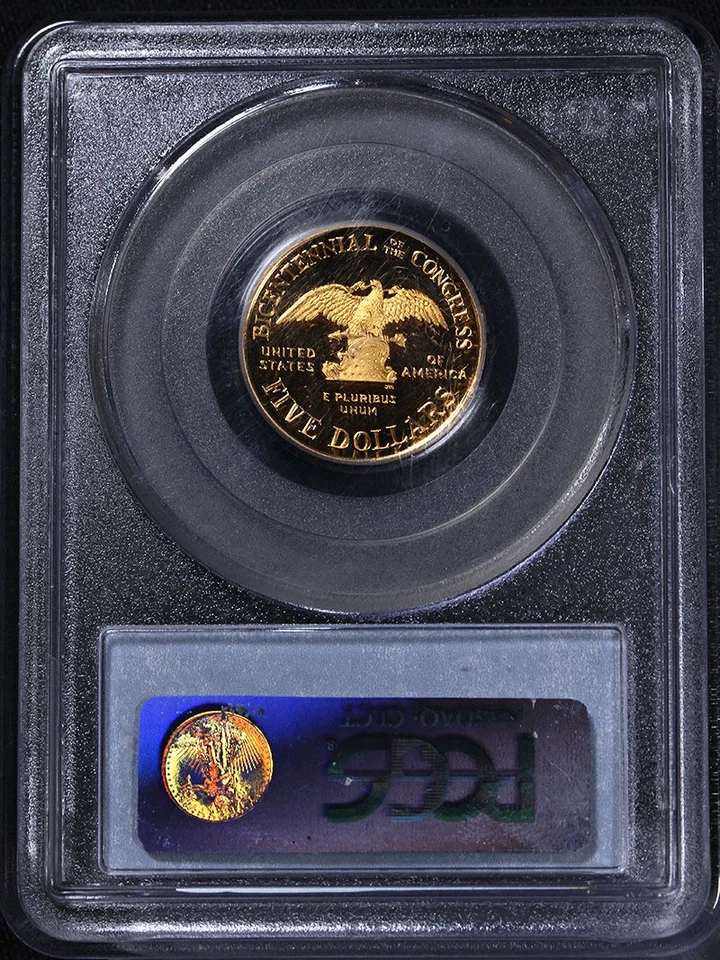 1989-W Congress Commemorative Gold $5 PCGS PR70 DCAM - STOCK - Image 4 of 4