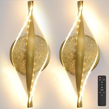 Battery Operated Wall Sconce Set of 2, Cordless 5000mAh Gold Rechargeable LED