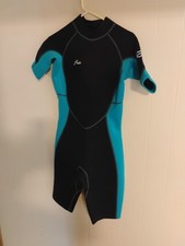 Hevto Woman's Shorty 2mm Wetsuit, Black/Blue,Size 10