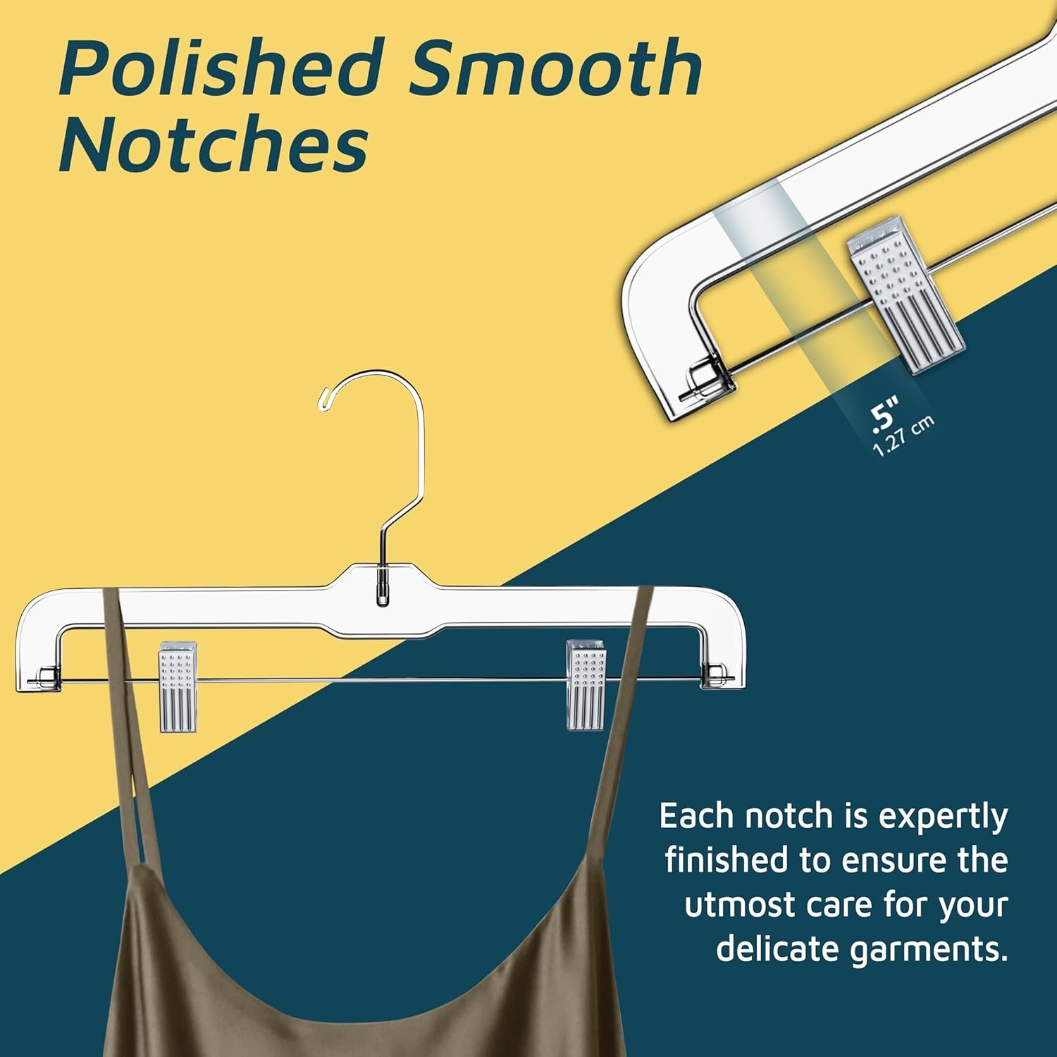 Clear Plastic Hangers 12 Pieces 14" NoSlip Closet Organize 360° Hook Clips Clear