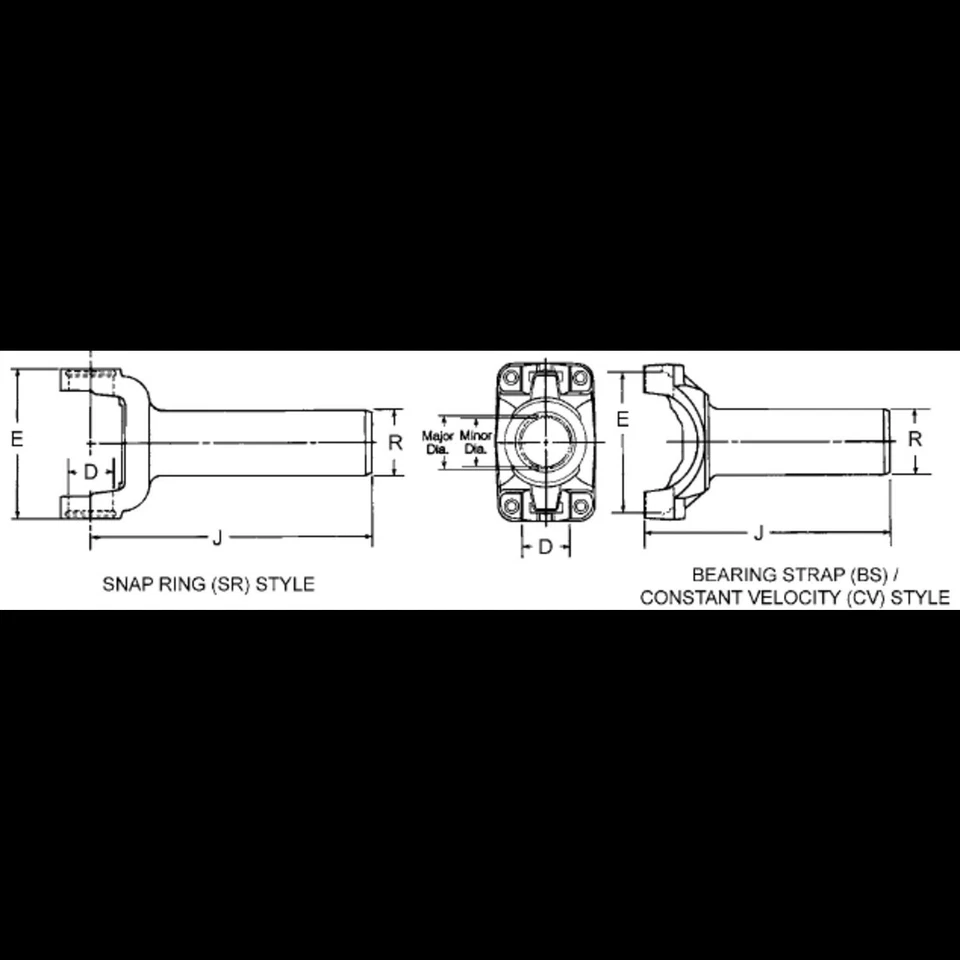 Dana 3-3-01646X Drive Shaft Transmission Slip Yoke; Nickel Plated - Image 2 of 4
