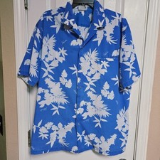 Vintage Hawaiian Palms Button Shirt Made In Hawaii