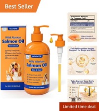 Omega-3 Fish Oil for Dogs Cats - 8oz Salmon Oil with EPA DHA Benefits