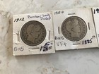 A LOT OF THREE BARBER SILVER HALF DOLLAR.The DATES ARE:1912,1915D,1915S — photo 2