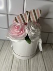 Rhinestone Forever Ribbon Flower Bouquet Mothers Day Pink & White Eternal Gift — photo 3