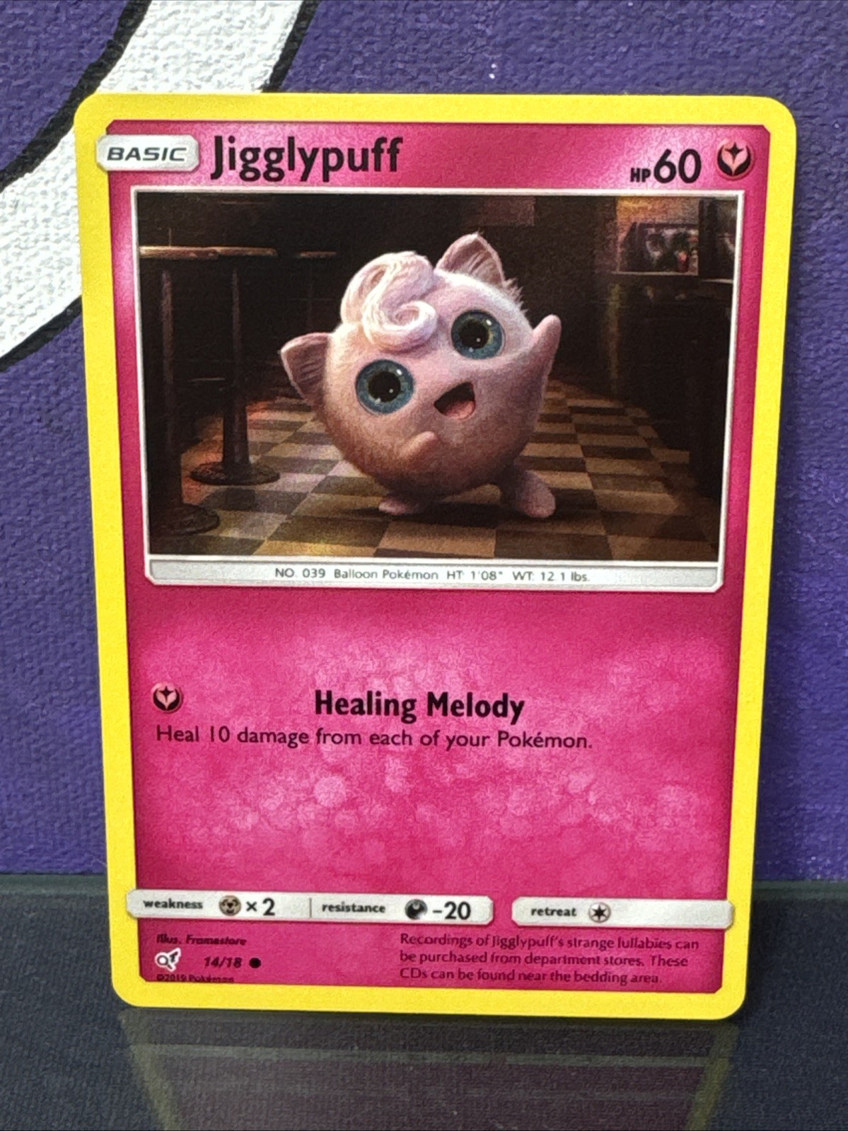 Jigglypuff (Holo Common) 14/18 Detective Pikachu NM Pokemon Card TCG