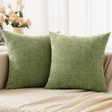 Pack of 2 Pillow Covers 18x18 Inch Soft 18" x 18" (Pack of 2) Sage Green