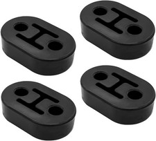 4PCS Car Rubber Exhaust Hanger, 2 Holes Adjustable Auto Tail Pipe Muffler Black