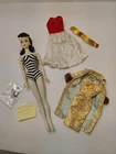 Vintage Barbie Doll Ponytail # 3 Brunette w/outfits 1960s Mattel