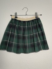 Carter's Girl gold sparkle Green Black plaid printed festive flared skirt Size 7