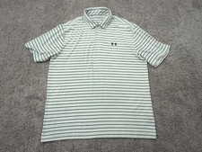 Under Armour The Playoff Polo Shirt Mens XL Stripe Short Sleeve Golf Casual