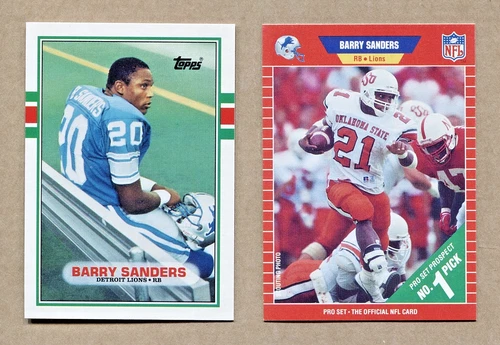 1989 Topps Traded Barry Sanders Rookie RC #83T + Pro Set #494 NRMNT Detroit